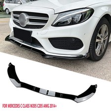 FOR MERCEDES C CLASS W205 C205 AMG 2014+ FRONT LIP SPLITTER SPOILER GLOSS BLACK
