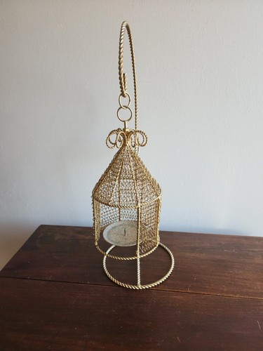Metal hanging birdcage candle - hanging,