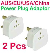 2 Pcs US EU to UK Tourist Travel Adaptor AUS/EU/USA/CHINA to UK 3 Pin Power Plug