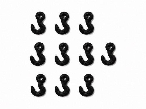 10x black mini winch tow - black,