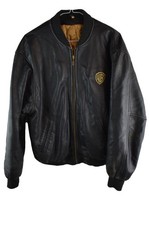 AMAGINATION MERCHANDISING Warner Bros WB Vintage Leather Bomber Jacket Size M