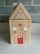 M&S Gingerbread House Ceramic Cookie Jar Christmas Storage 25cm Marks & Spencer 
