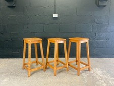 Three French Vintage Lab Stools, High Bar Stools