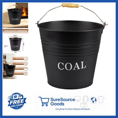 Vintage black coal bucket - black,