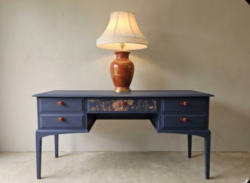 Luxe navy blue hand painted - blue,