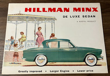 Hillman Minx De Luxe Sedan - Vintage Dealer Sales Brochure / Foldout Poster