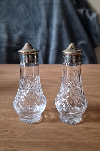 Cut glass salt and pepper - cut,