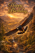 Harris's Hawk Birthday Card -