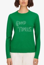 Bella Freud Good Times Green Merino Wool Jumper Sweater Size Medium