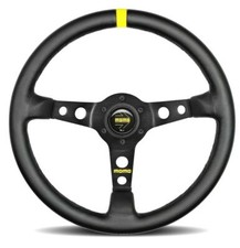 Genuine Momo Model Mod 07 black leather 350mm steering wheel. 70mm deep dished.