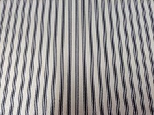 Falmouth Herringbone Ticking Stripe Cotton Fabric Grey Ivory Upholstery Curtain