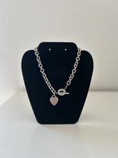 Tiffany & Co Sterling Silver Heart Tag Toggle Necklace 16" UK Hallmarked Genuine
