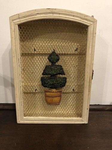 Distressed wooden key cabinet - wooden,