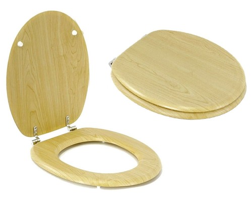 Natural wooden toilet seat loo - toilet,