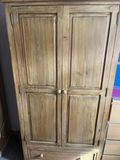Rustic Pine Wardrobe With Drawer - Scartop pine. Collection Only From Keighley