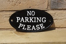 No Parking Please Cast Alloy Sign, Victorian style Plaque, Wall, Door, Gate