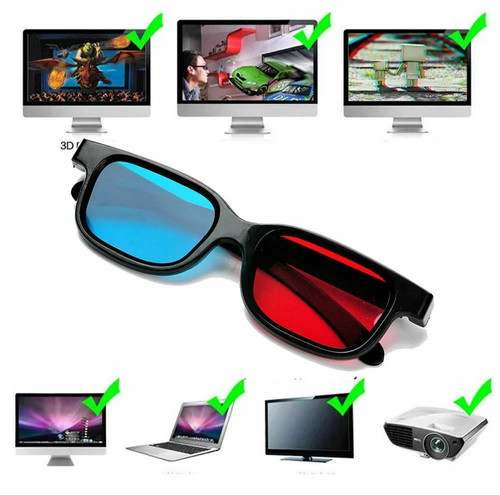 Red blue glasses black - red,