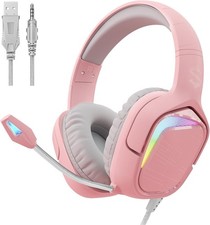 Pink Wired Gaming Headset USB