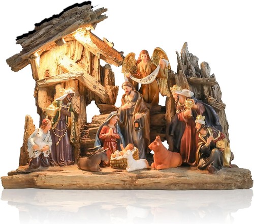 Nativity scene set resin - nativity,