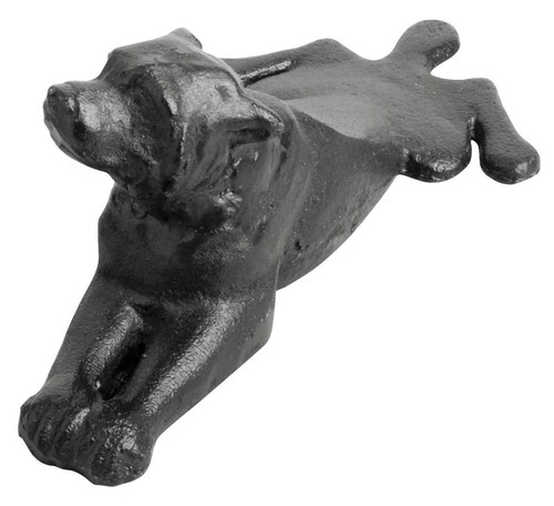 Cast iron dog door stop - dog, wedge