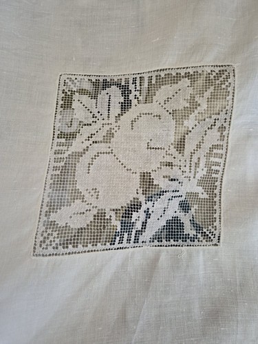 Vintage linen tablecloth - vintage,