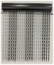 Higoshi Wide  GREY SILVER Double Hook Door Chain Fly Screen 120x210cm