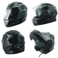 Casco Modulare Apribile Moto Touring Sport Visiera Parasole Nero