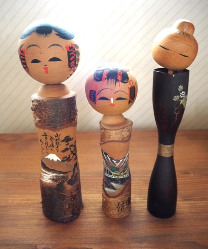 Traditional kokeshi doll set - kokeshi,