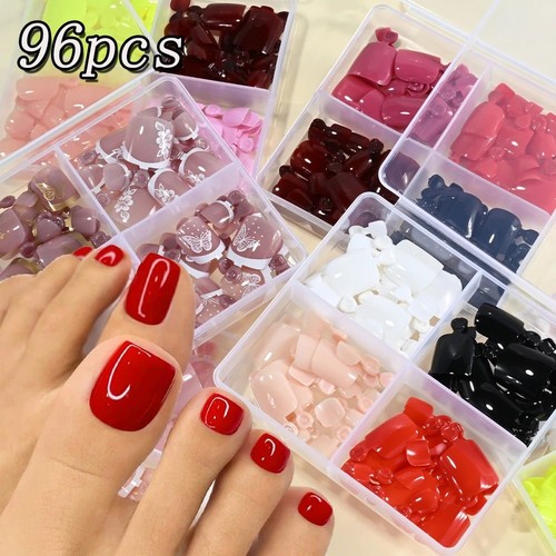 96pcs press toenails short - press, on