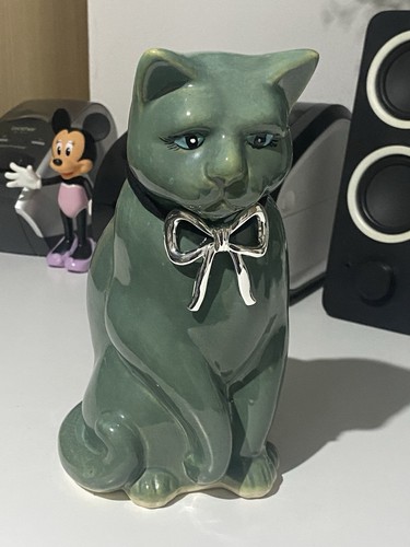 Green siamese cat figurine - siamese,