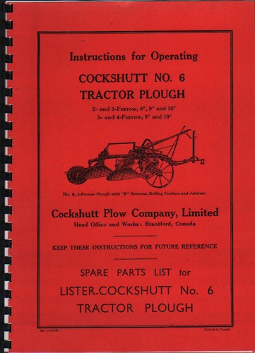 Lister cockshutt 6 plough - lister-cockshutt, no.