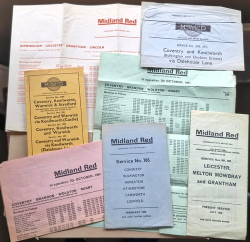 Midland red bus timetables - red,