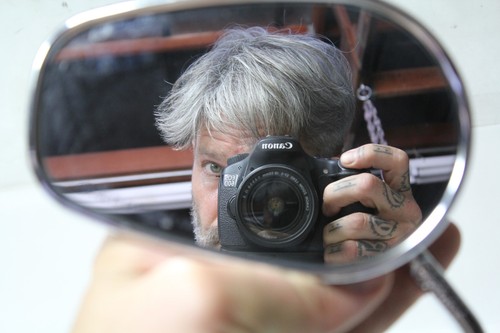Chrome harley left mirror - chrome, fl