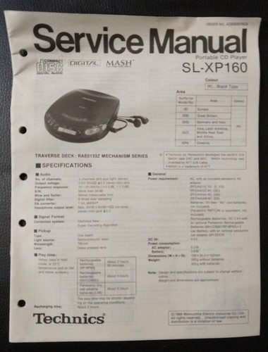 Technics portable player - cd,