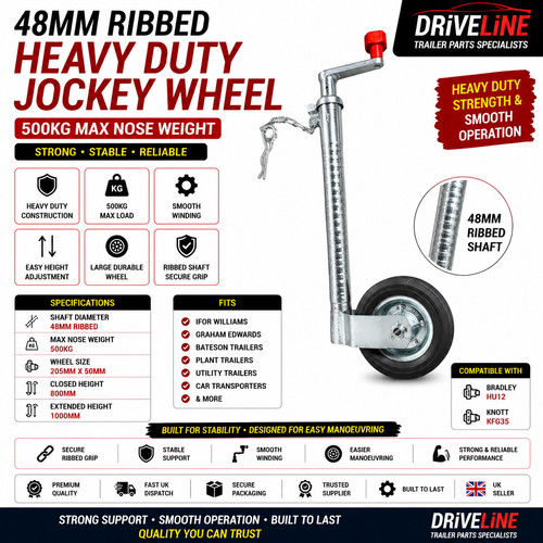 Heavy duty 48mm ribbed jockey - 48mm,