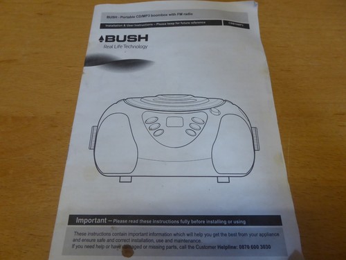 Bush portable mp3 - portable, boombox