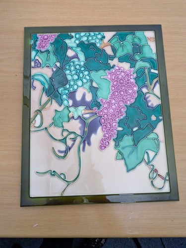 Fused glass picture grapes - glass,