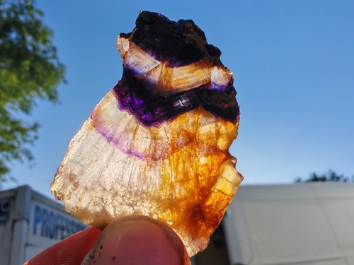 Blue john fluorite raw crystal - fluorite,