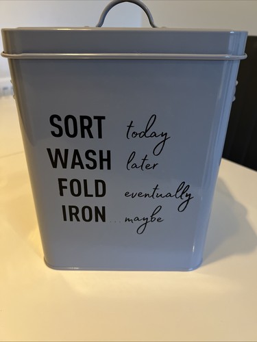 Grey laundry powder tin - laundry,