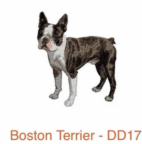 Boston terrier dog - terrier, embroidered