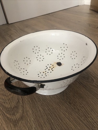 Vintage enamel colander made - vintage,