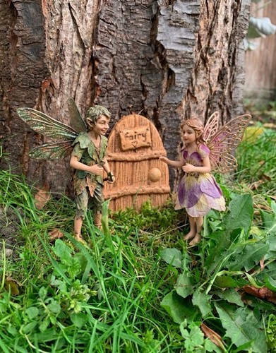 Handmade small fairy door - door, tree