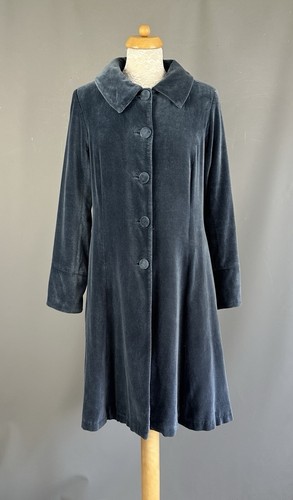 Jaba blue velvet vintage coat - blue,