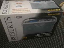 Roberts WM-202 DAB/FM/WiFi internet Black Portable Radio Complete Kit in Box.PWO