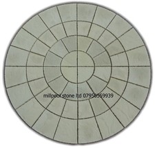 2.56M BUFF ROTUNDA CIRCLE PATIO PAVING SLABS STONE GARDEN (DELIVERY EXCEPTIONS) 
