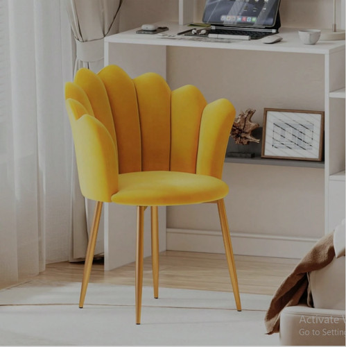 Velvet armchair with gold - with, legs