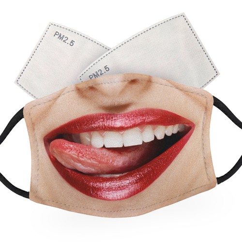 Licking lips female face - face,