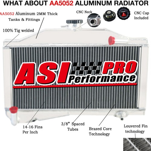 Aluminum row radiator for - 2-row,