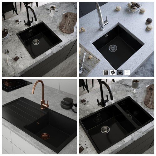 Black kitchen sink comite - black,