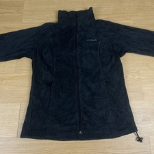 Columbia Full Zip Fleece Jacket Black Outdoor Hiking Warm Winter Layer Medium